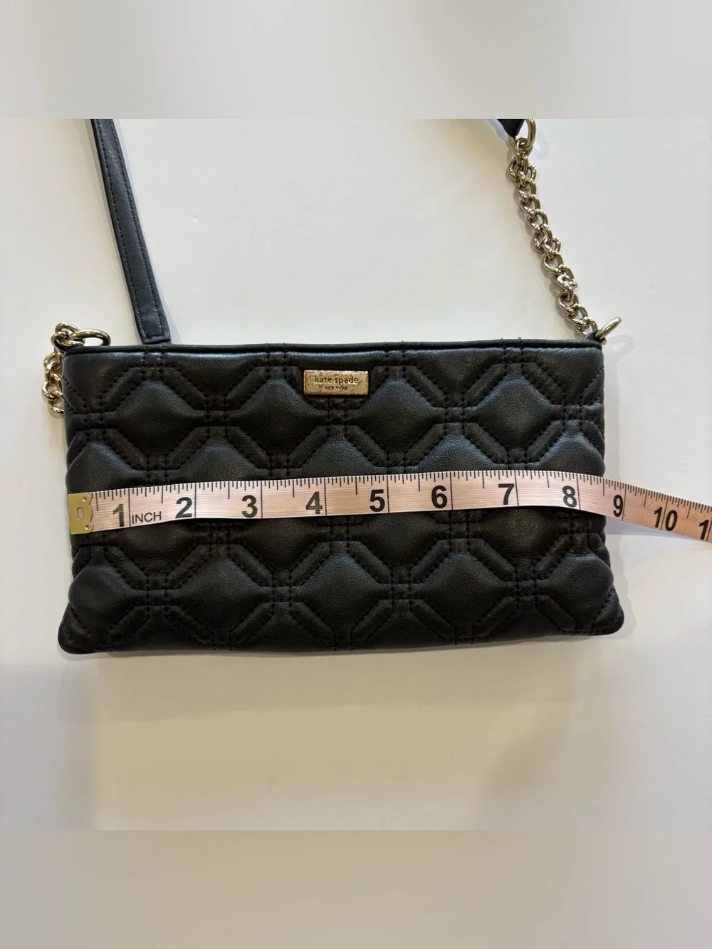 Kate‎ Spade New York Black Quilted Shoulder Bag Chain Strap Purse